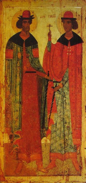 성 보리스와 성 글렙_by Anonymous in 15th century_in the Tretyakov Gallery in Moscow_Russia.jpg